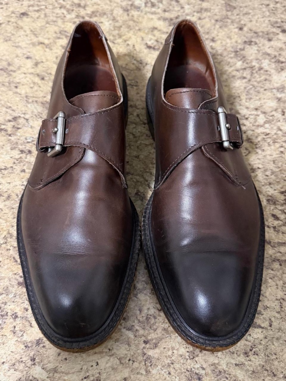Allen Edmonds 9 D Norwich Brown Monk Strap Dress Shoes 0222 Burnished Dovetail